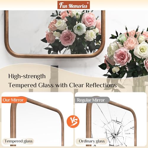 Fun Memories 28x36 Inch Wood Grain Bathroom Vanity Mirror