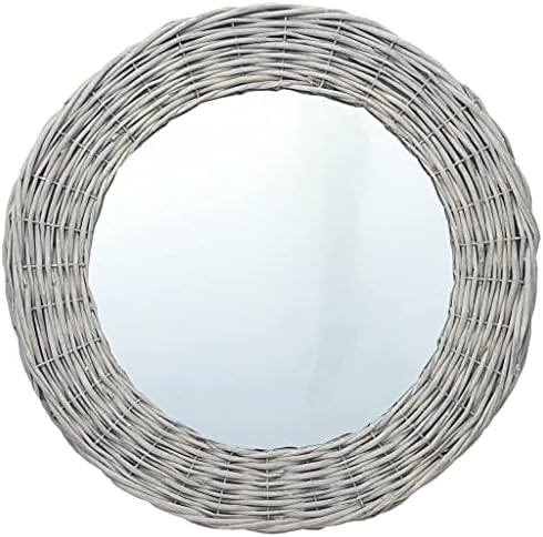 Wicker Frame Round Mirror 236 Inch Wall Decor
