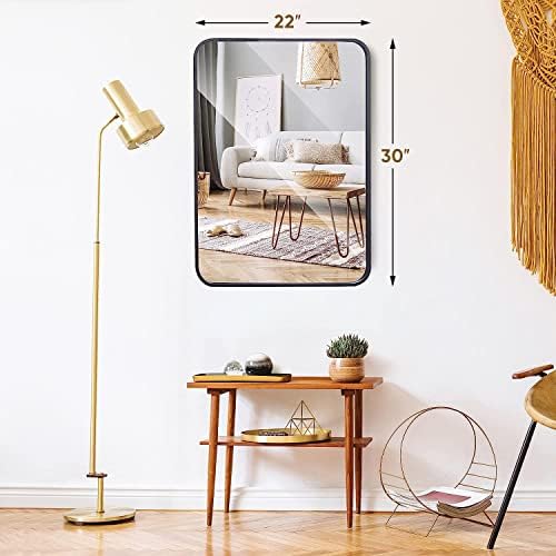ZENY Black Metal Framed Mirror 22x30 Inch