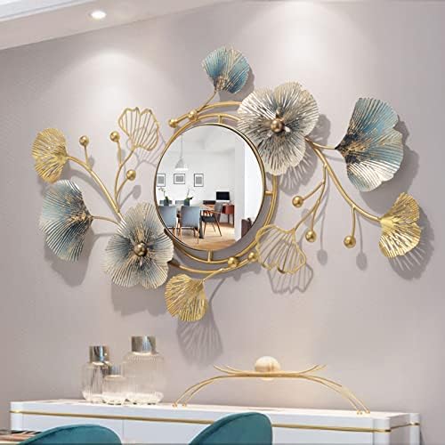 Ginkgo Leaf Metal Wall Mirror 32x19 1