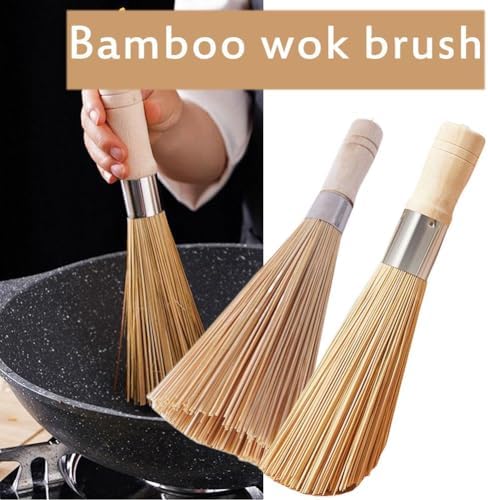 Bamboo Wok Brush - 12 Inch Medium Kitchen Cleaner