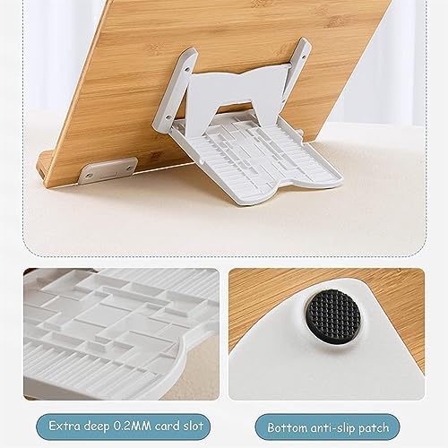 Bamboo Book Stand Adjustable Portable and Sturdy