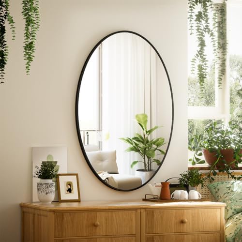 VooBang Black Oval Wall Mirror 24x32 Inch
