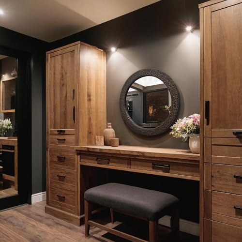 COVLON Round Wall Mirror 2375 x2375 Inch Wood Frame