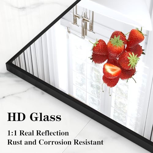 ANYHI Wall Mirror 20x16 Black Aluminum Frame Mirror