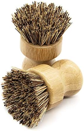 AUEAR Natural Bamboo Scrub Brush 2-Pack