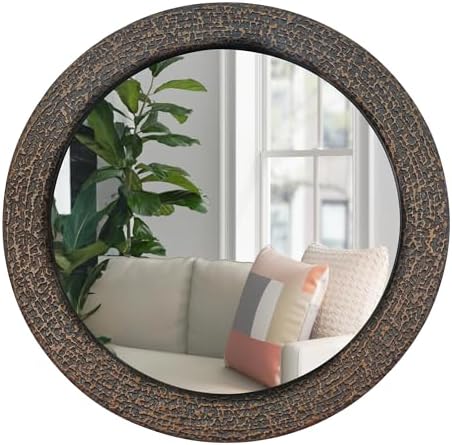 COVLON Round Wall Mirror 2375 x2375 Inch Wood Frame