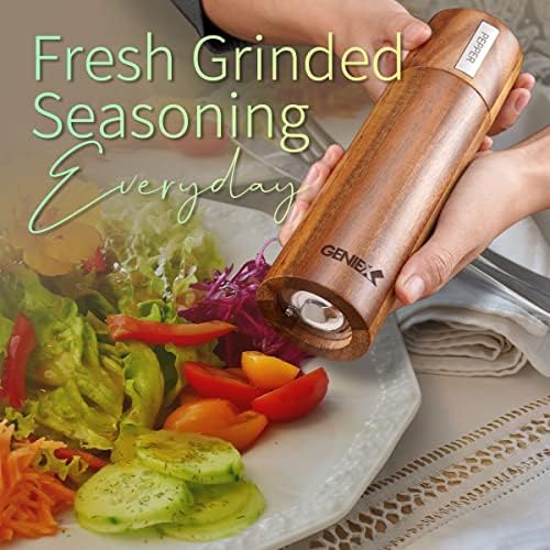 GENIEX Acacia Wood Salt Pepper Grinders Set 2pcs