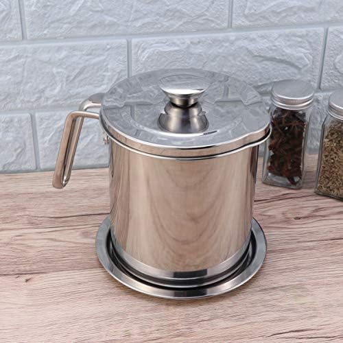 DOITOOL 304 Stainless Steel Grease Container with Removable Tray and Lid