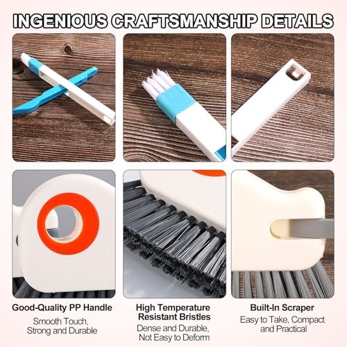 Gap Cleaning Brush Set 2pcs Window Track Brush with Dustpan