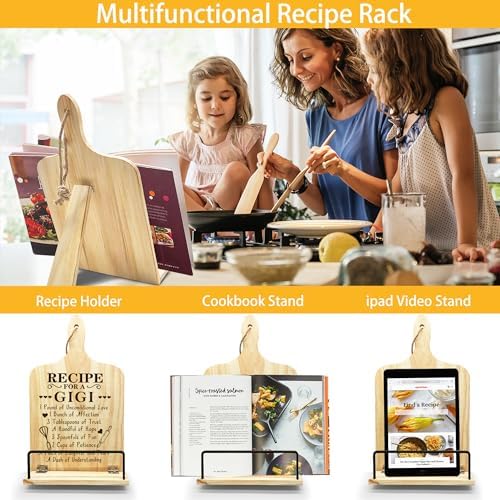 Gigi Gifts for Grandma Cookbook Stand with Greeting Card