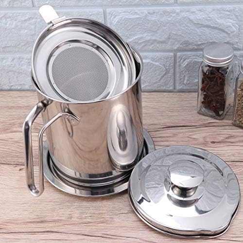DOITOOL 304 Stainless Steel Grease Container with Removable Tray and Lid