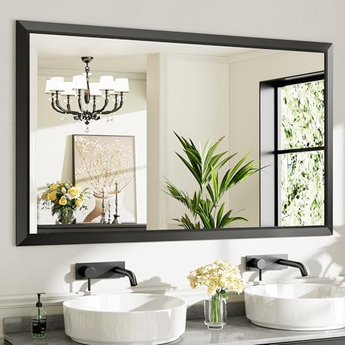 Briivue 60x36 Black Bathroom Mirror with Frame