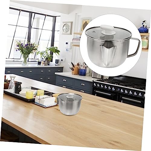 Mikinona Stainless Steel Grease Separator with Tempered Glass Lid 1
