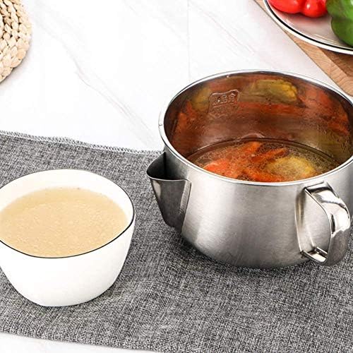 FORREC 1200ml Gravy Fat Separator Jug with Clear Glass Lid