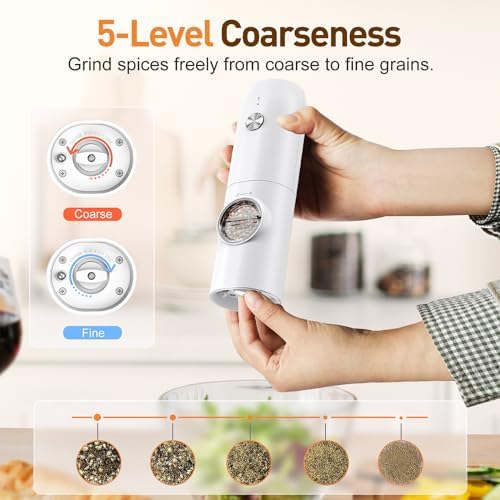 FRTONYI Electric Salt and Pepper Grinder Set 1
