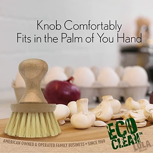 Lola Eco Clean Vegetable Brush with Bamboo Knob 6 Pack