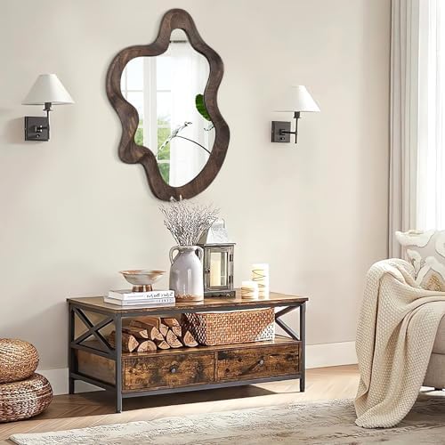 Lzuso Asymmetrical Wavy Cloud Wall Mirror 216x15 Inch