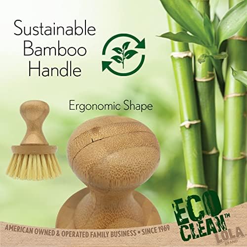 Lola Eco Clean Vegetable Brush with Bamboo Knob 6 Pack