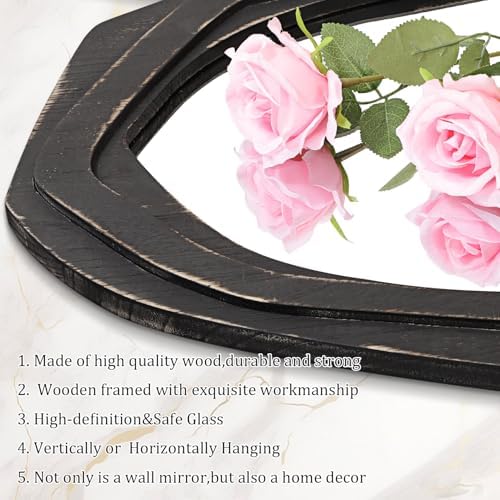AAZZKANG 28x18 Inch Asymmetrical Wall Mirror Retro Decorative