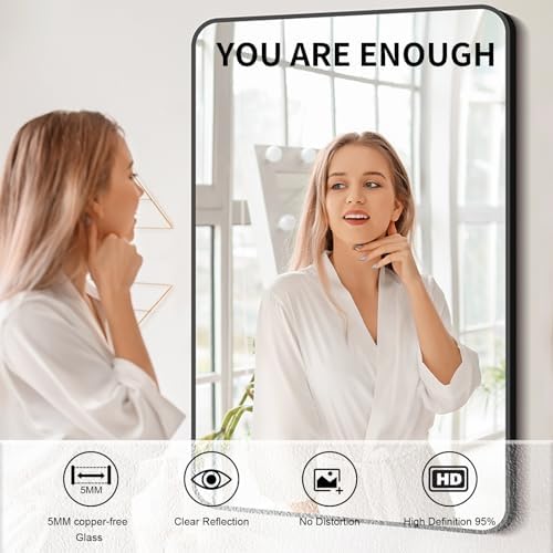 Livaedge Black Rectangle Vanity Mirror 22x30 Over Sink