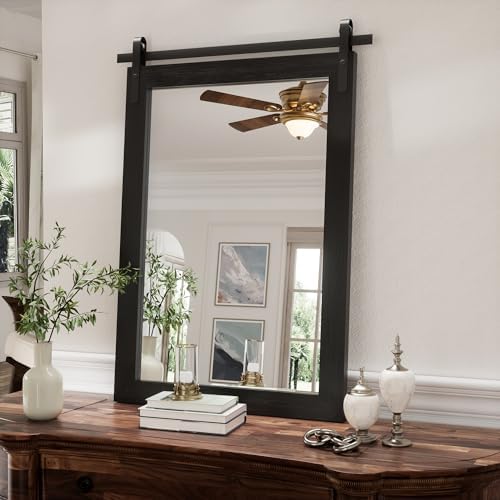 PAIHOME Black Farmhouse Mirror Wall Mount