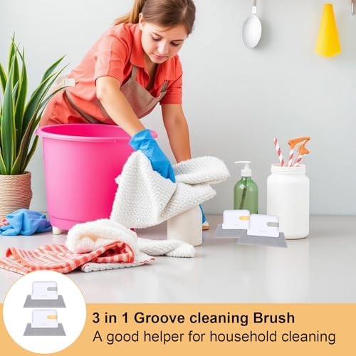 Tyqour 2Pcs Window Groove Cleaning Brush Set