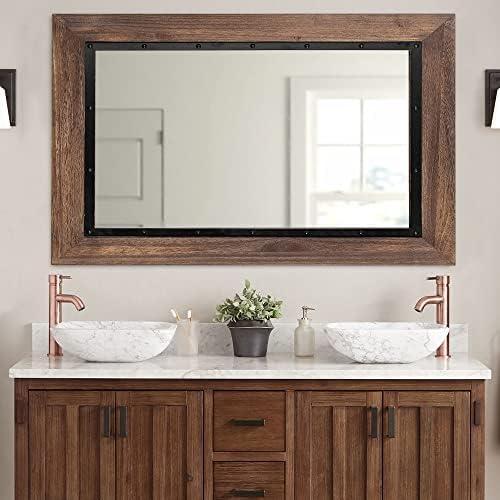 YOSHOOT 30x20 Rustic Wall Mirror Farmhouse Decor