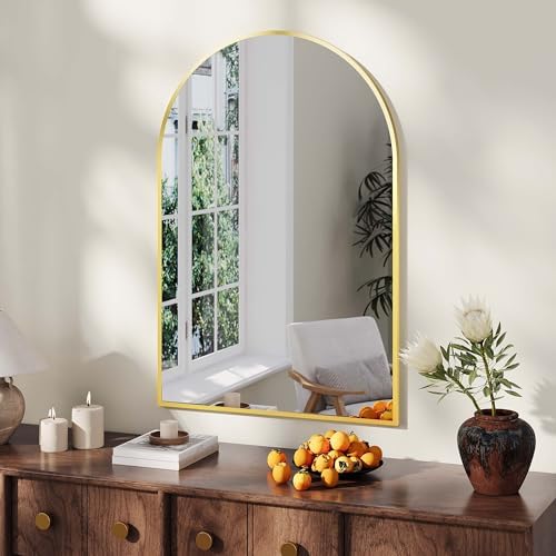 GAOMON 20x30 Arched Bathroom Mirror with Gold Frame 1