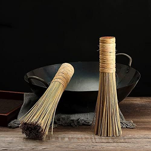 Leadigol Bamboo Dish Scrubber 2 Pack Wok Brush