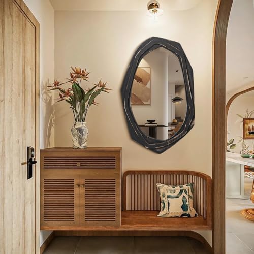 AAZZKANG 28x18 Inch Asymmetrical Wall Mirror Retro Decorative