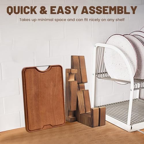 Multifunctional Rustic Brown Cookbook Stand for Kitchen