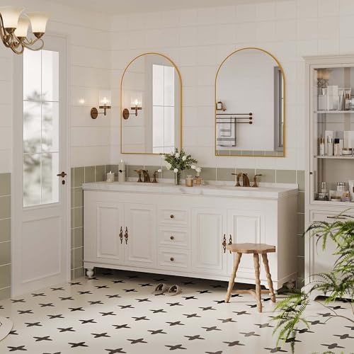 GAOMON 20x30 Arched Bathroom Mirror with Gold Frame 1