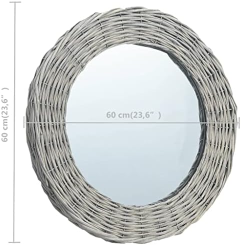 Wicker Frame Round Mirror 236 Inch Wall Decor