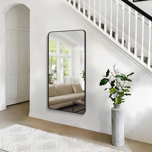 BONEWEI 30x55 Inch Black Rectangle Mirror