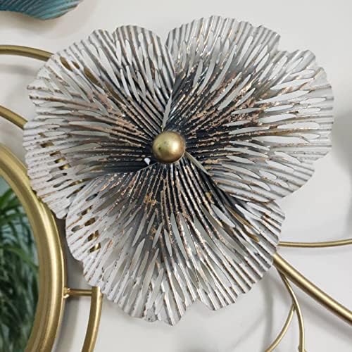 Ginkgo Leaf Metal Wall Mirror 32x19 1
