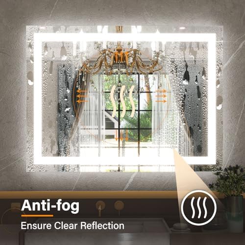 GLSLAND Dimmable LED Mirror 40x30 Wall Mount