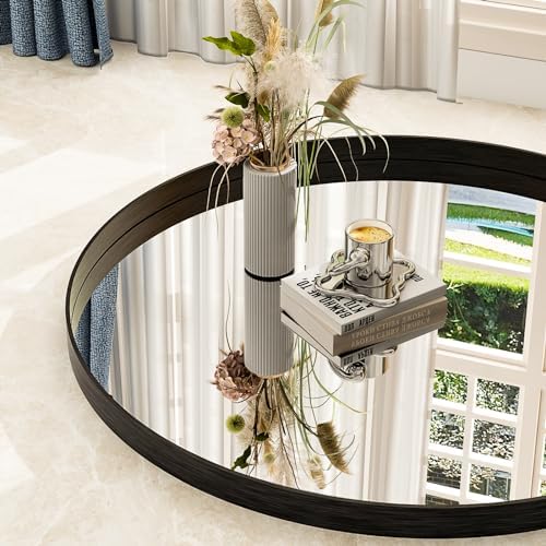 Easly 32 Inch Round Black Bathroom Mirror