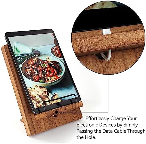 Qiang Ni Wood Cookbook Stand with Adjustable Design