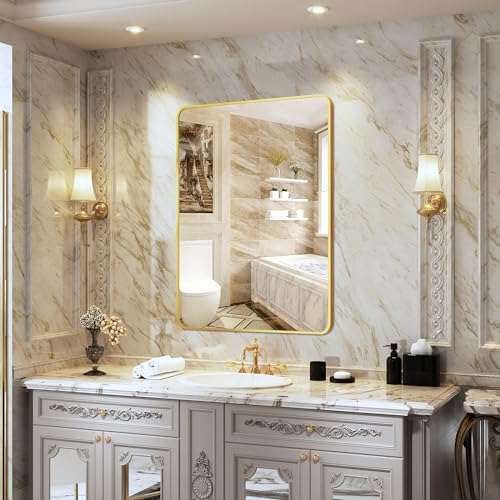 ITETU Gold Wall Mirror 22x30 Bathroom Vanity Decor