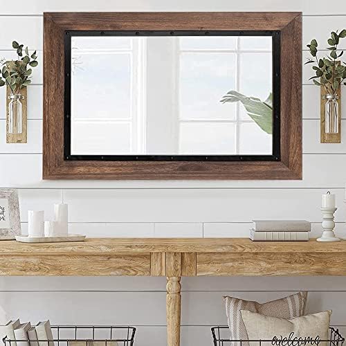 YOSHOOT 30x20 Rustic Wall Mirror Farmhouse Decor