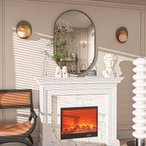 24x30 Black Oval Wall Mirror with Metal Frame