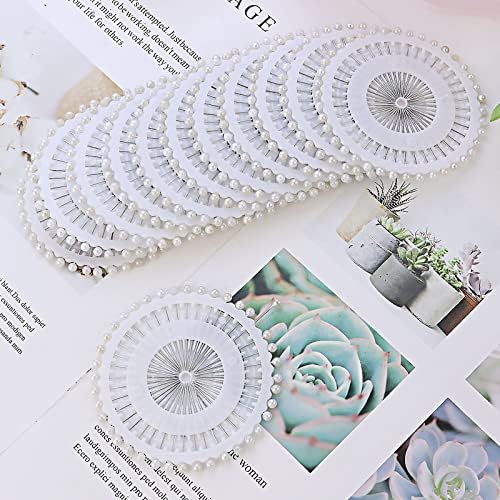 480 Pcs White Pearl Straight Pins for Sewing Crafts
