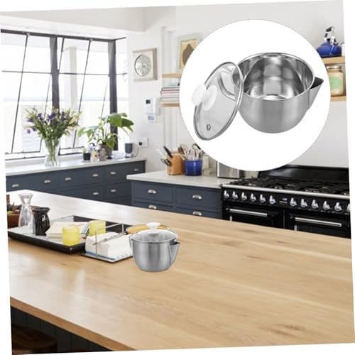 Alipis 304 Stainless Steel Oil Separator Pot with Glass Lid