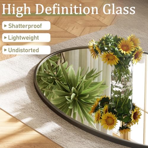 VooBang Black Oval Wall Mirror 24x32 Inch