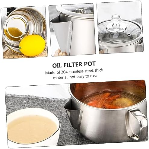 BRIGHTFUFU 1pc Stainless Steel Oil Strainer Pot