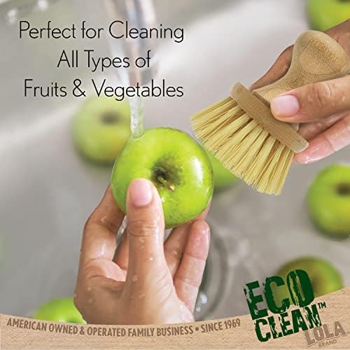 Lola Eco Clean Vegetable Brush with Bamboo Knob 6 Pack