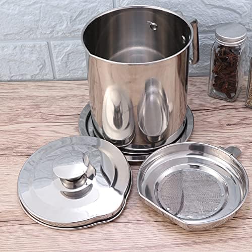 DOITOOL 304 Stainless Steel Grease Container with Removable Tray and Lid