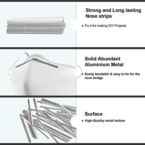 IXYVIA 50 Pcs Aluminum Nose Bridge Clips for Face Masks and Crafts