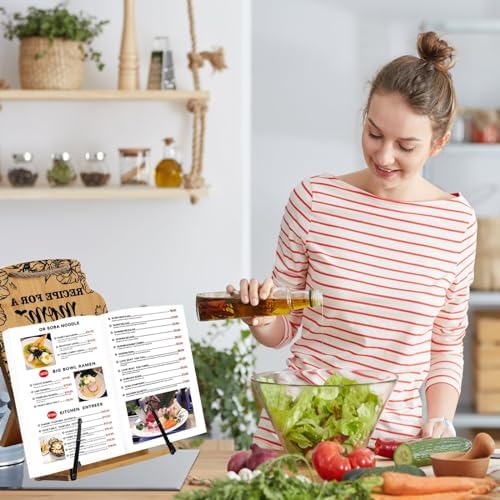 Idealmuzik Bamboo Cookbook Stand for Mom